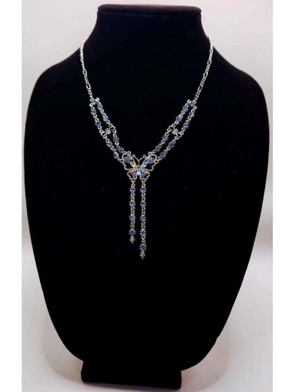 VTG Silver Tone Butterfly Y-Drop Set